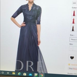 V-neck Mother of the Bride Dress